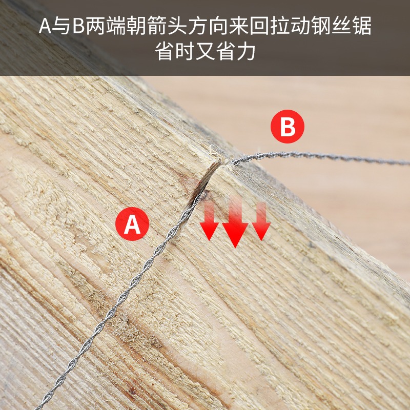 手拉鋼絲據線據通用鋸條超細鋸絲戶外鋼鋸便攜繩鋸多功能求生工具-細節圖3