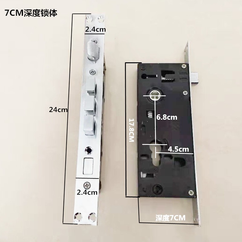 防盜門鎖體房門圓頭鎖具鎖配件室外大門方頭家用鎖芯機械鎖通用型-細節圖3
