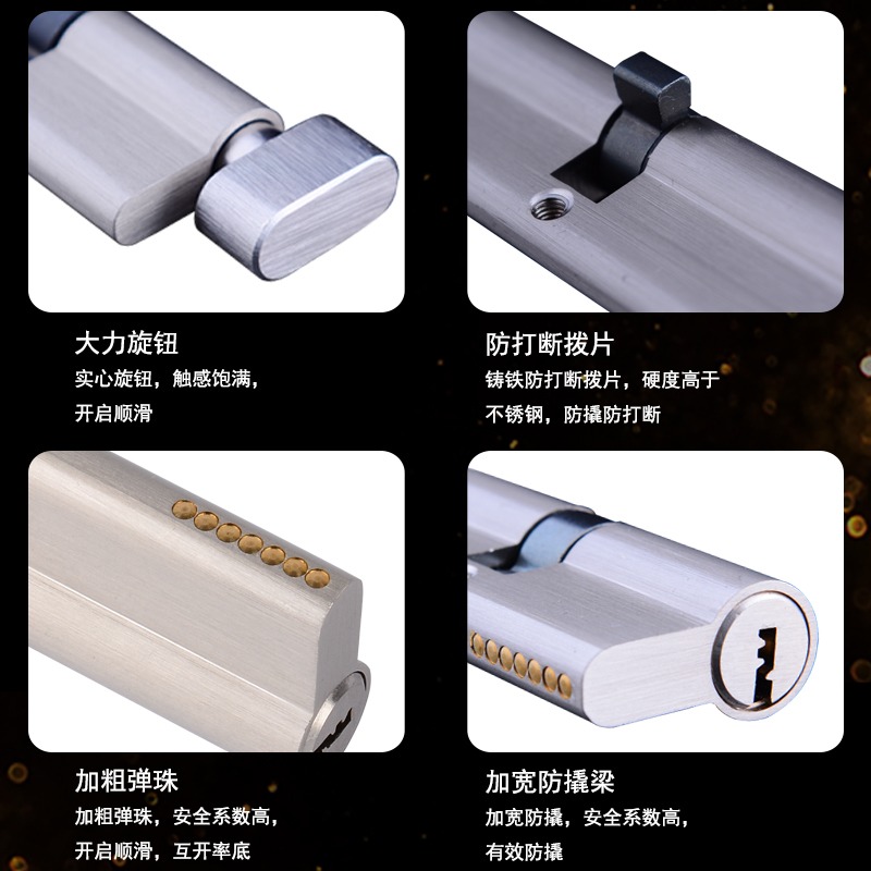 大葫蘆單開防盜門鎖芯 65/70/75/80/85/90中心偏心通用型純銅鎖芯-細節圖3