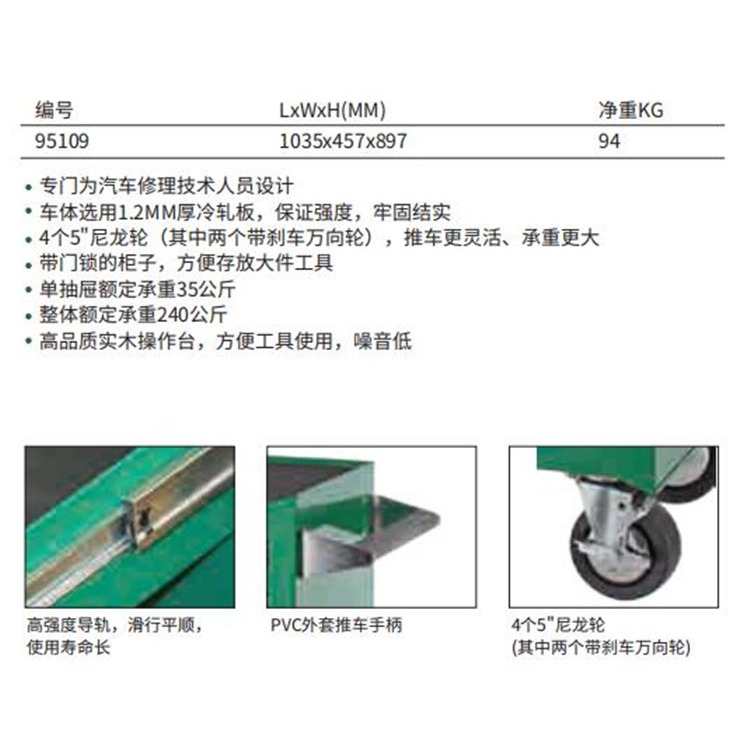 SATA世達工具車八抽屜工具櫃95109汽修機修車間存儲抽屜門櫃鎖-細節圖2
