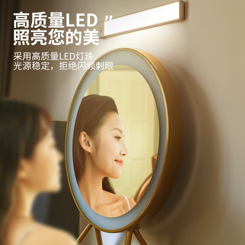 智能人體感應小夜燈過道走廊家用衣櫃櫥櫃燈帶長條無線充電式光控-細節圖5