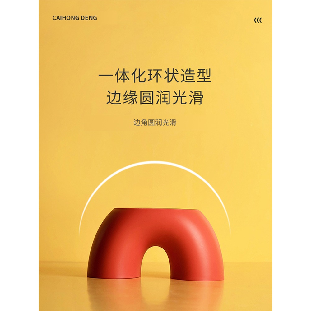 網紅塑料小凳子家用加厚矮凳寶寶北歐彩虹創意可愛兒童客廳圓板凳-細節圖3