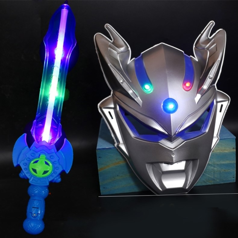 賽羅奧特特曼面具兒童男孩正版發光玩具全蜘蛛俠銀河聲光刀劍-細節圖6
