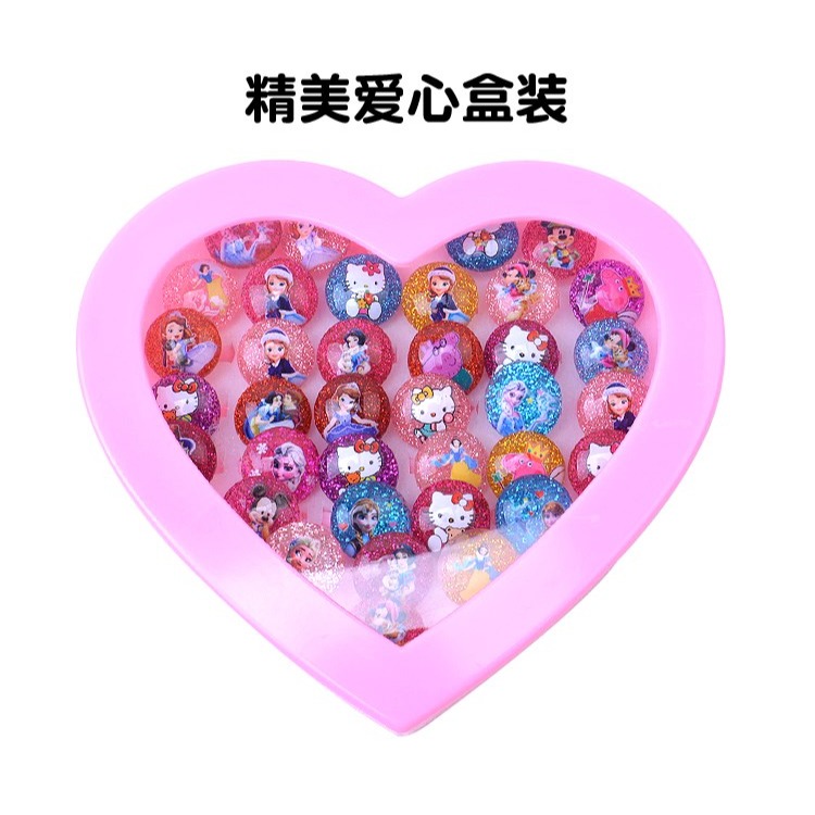 兒童玩具艾莎戒指3-9歲金粉卡通冰雪公主可愛小女孩寶寶生日禮物-細節圖4