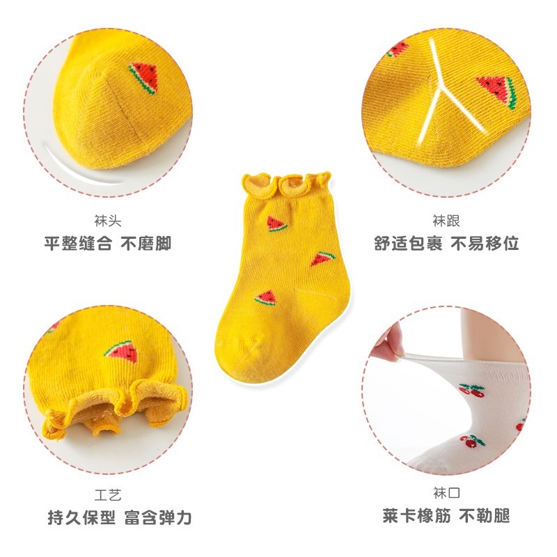 嬰兒襪子春秋款純棉新生嬰幼兒夏季薄款秋冬胖寶寶不勒兒童中筒襪-細節圖3