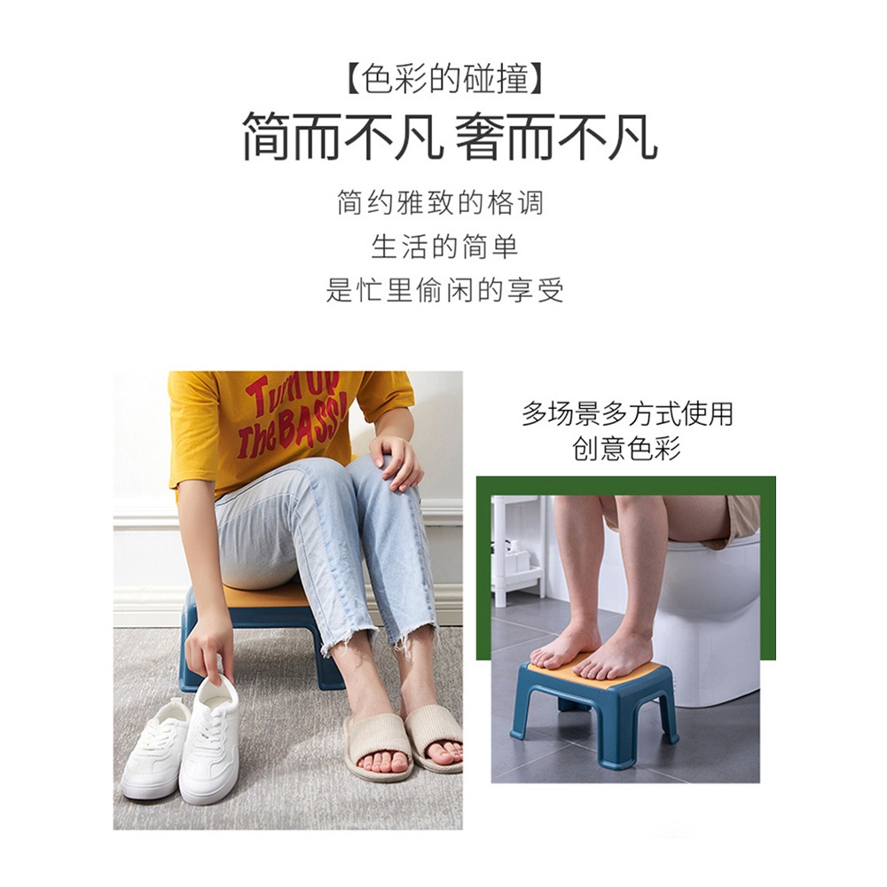 塑料小凳子家用加厚兒童板凳寶寶矮凳創意腳踏客廳防滑洗澡浴室凳-細節圖2