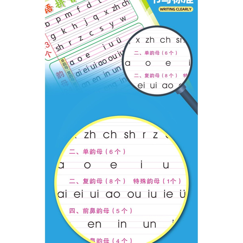 小學漢語訓練表早教拼音字母表墻貼一年級拼讀韻母掛圖聲母全套ys-細節圖9