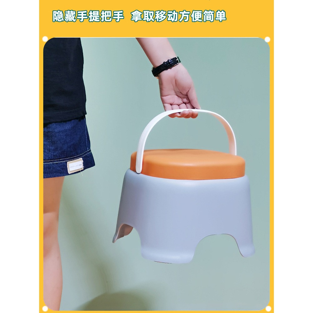 小板凳家用兒童矮凳客廳加厚塑料凳子茶幾圓凳創意防滑洗澡浴室凳-細節圖4