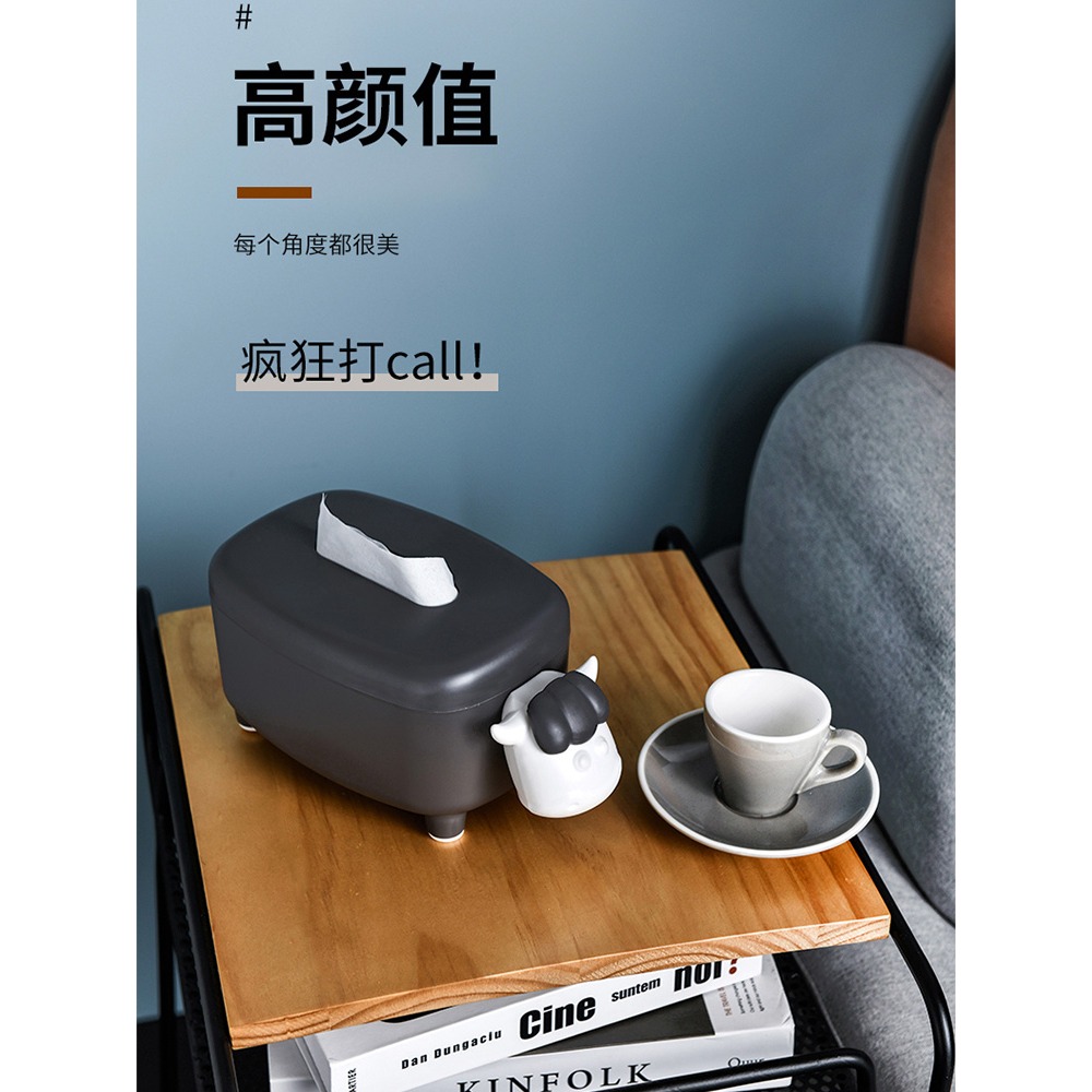 紙巾盒北歐ins創意家用可愛輕奢車載內客廳簡約衛生間廁所抽紙盒-細節圖3