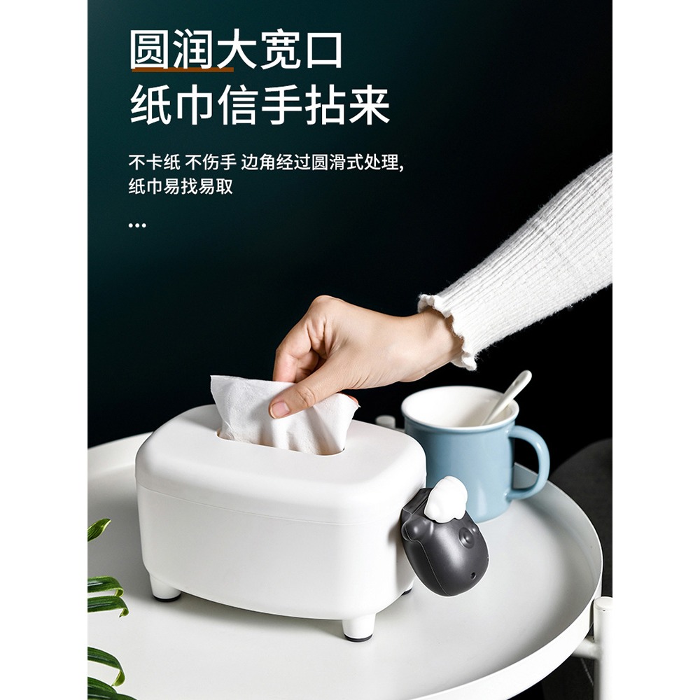 紙巾盒北歐ins創意家用可愛輕奢車載內客廳簡約衛生間廁所抽紙盒-細節圖5