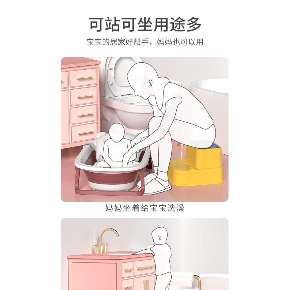 兒童墊腳凳寶寶洗手臺階洗漱臺洗臉腳踩凳防滑腳踏凳小凳子馬桶凳-細節圖2