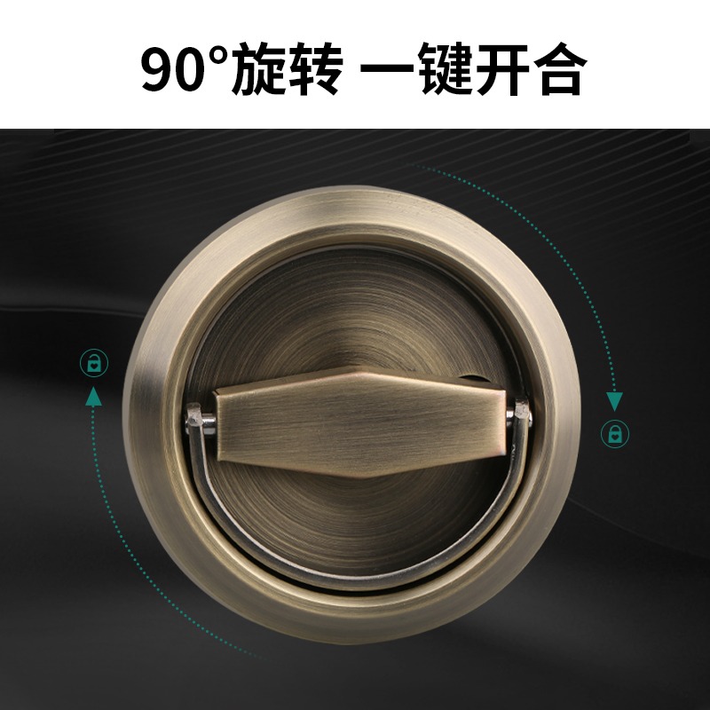 MARIE瑪麗 隱形門鎖閉鎖 隱藏式無把手暗鎖單面防盜圓鎖拉環式-細節圖3