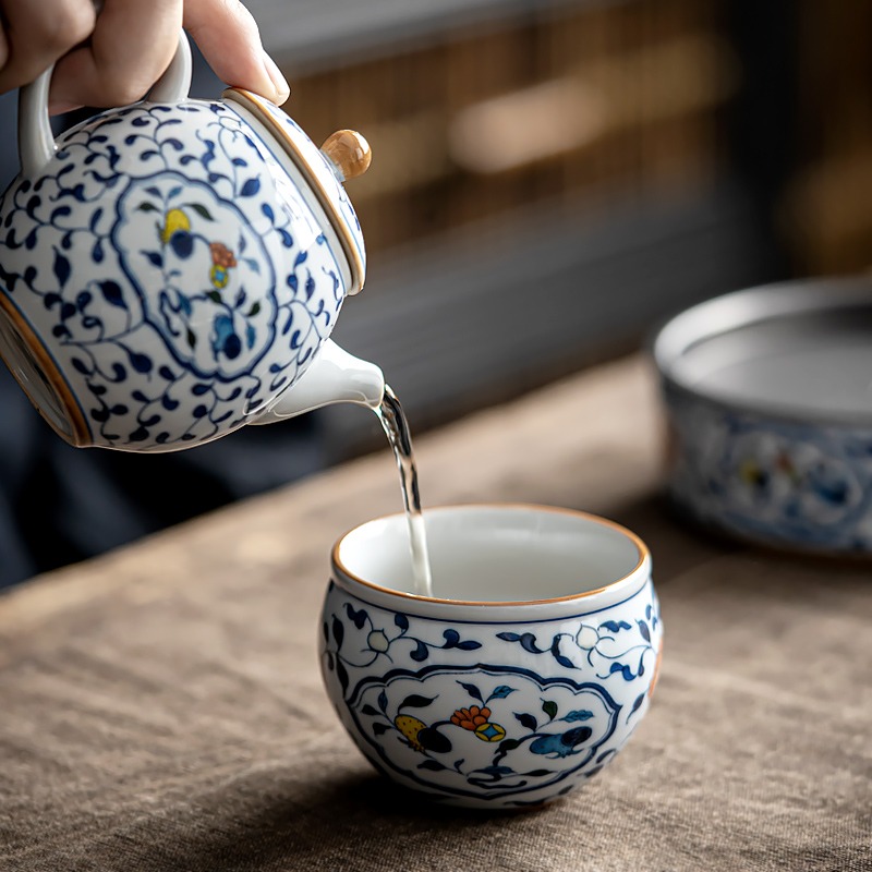 復古青花主人杯 茶杯陶瓷功夫茶具主人杯單杯大容量茶碗個人專用S-細節圖2