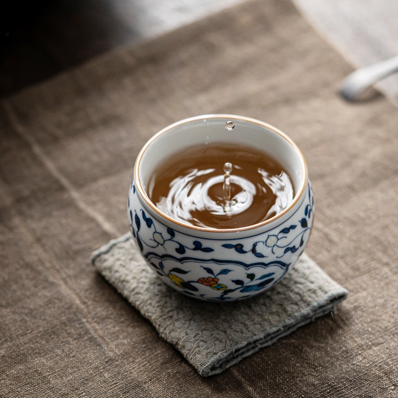 復古青花主人杯 茶杯陶瓷功夫茶具主人杯單杯大容量茶碗個人專用S-細節圖4