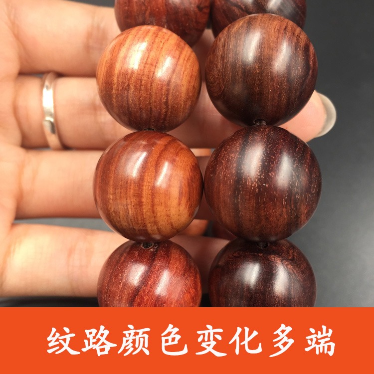 精品越南紫檀柳正圓小孔手串手鏈佛珠酷似海南黃花梨男女情侶佛珠-細節圖3