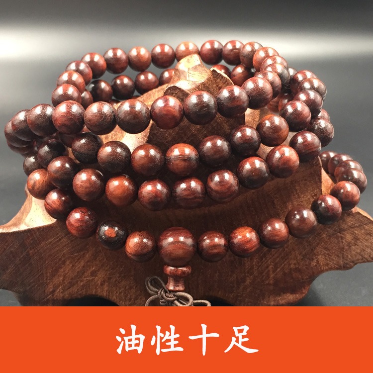 精品越南紫檀柳正圓小孔手串手鏈佛珠酷似海南黃花梨男女情侶佛珠-細節圖4