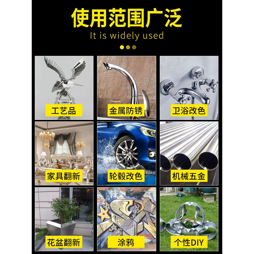 不銹鋼專用自噴漆整箱鍍鉻鍍鋅電鍍免除銹金屬防銹銀粉銀色油漆罐-細節圖2