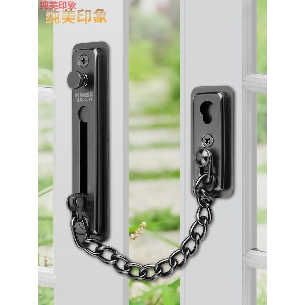 。免打孔防盜鏈門鏈防盜扣安全鏈栓家用鏈條鎖扣門內反鎖扣酒店門-細節圖2
