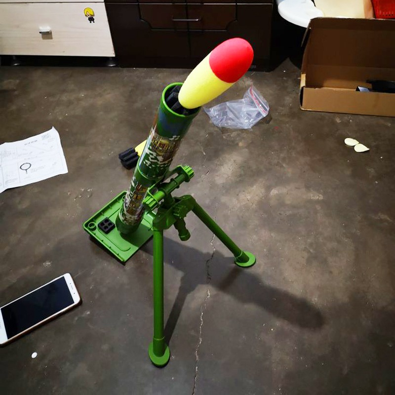 兒童迫擊炮玩具火箭炮榴彈軟彈導彈發射器排拍追擊大炮槍男孩網紅-細節圖3