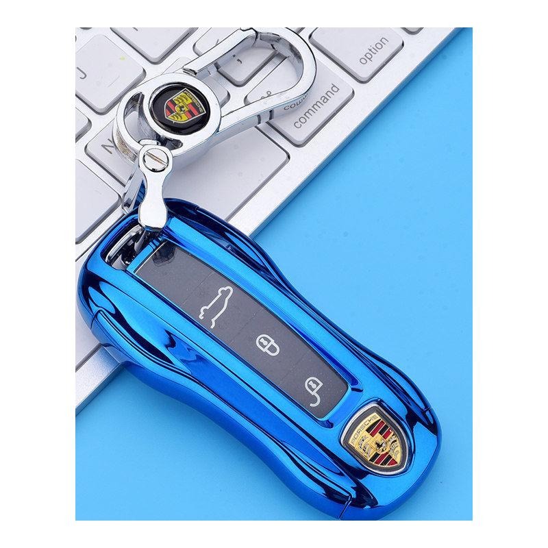 適用19款保時捷鑰匙包扣18款新卡宴macan 911 panamera鎖匙殼套鏈-細節圖5