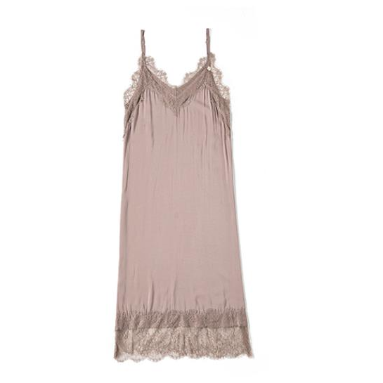 《夏夜茶花》三色蕾絲打底吊帶睡裙夏家居服睡衣連衣裙-細節圖4