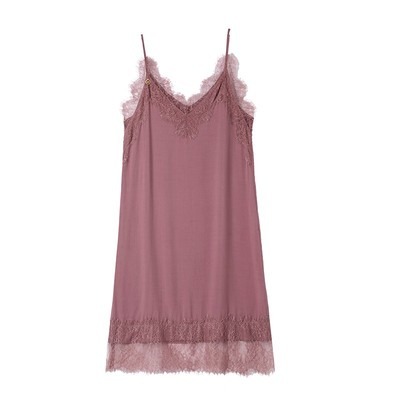 《夏夜茶花》三色蕾絲打底吊帶睡裙夏家居服睡衣連衣裙-細節圖5