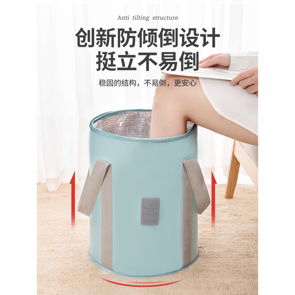 可折疊泡腳桶深桶過小腿家用便攜式足浴神器洗腳盆燻蒸宿舍泡腳袋-細節圖2