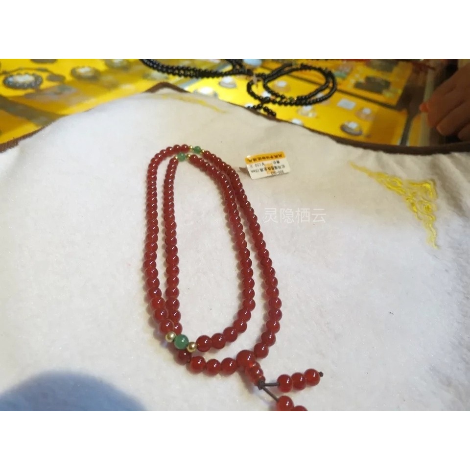 靈隱寺流通處紅瑪瑙念珠108顆6mm手串法物姻緣法喜健康佛珠平安-細節圖2