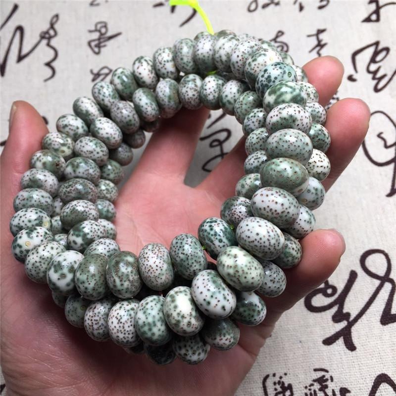 星月菩提108顆海南佛珠陰皮子項鏈正月手串綠男女石玉料手鏈男原-細節圖2