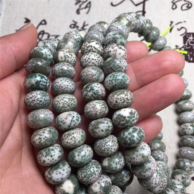 星月菩提108顆海南佛珠陰皮子項鏈正月手串綠男女石玉料手鏈男原-細節圖3