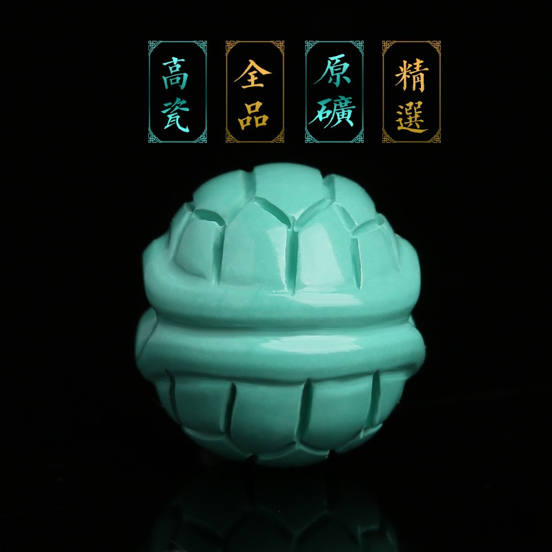 原礦綠松石配珠富甲雕刻珠子金剛手串散珠星月菩提配飾單珠背雲-細節圖5