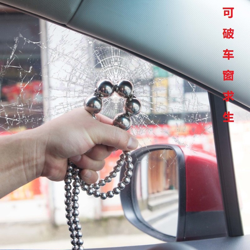項鏈手鏈用品防身武器霹靂珠鈦鋼佛珠鏈不銹鋼鞭手串合法自衛佛珠-細節圖3