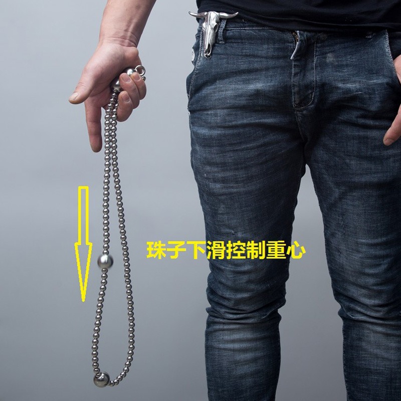 項鏈手鏈用品防身武器霹靂珠鈦鋼佛珠鏈不銹鋼鞭手串合法自衛佛珠-細節圖4