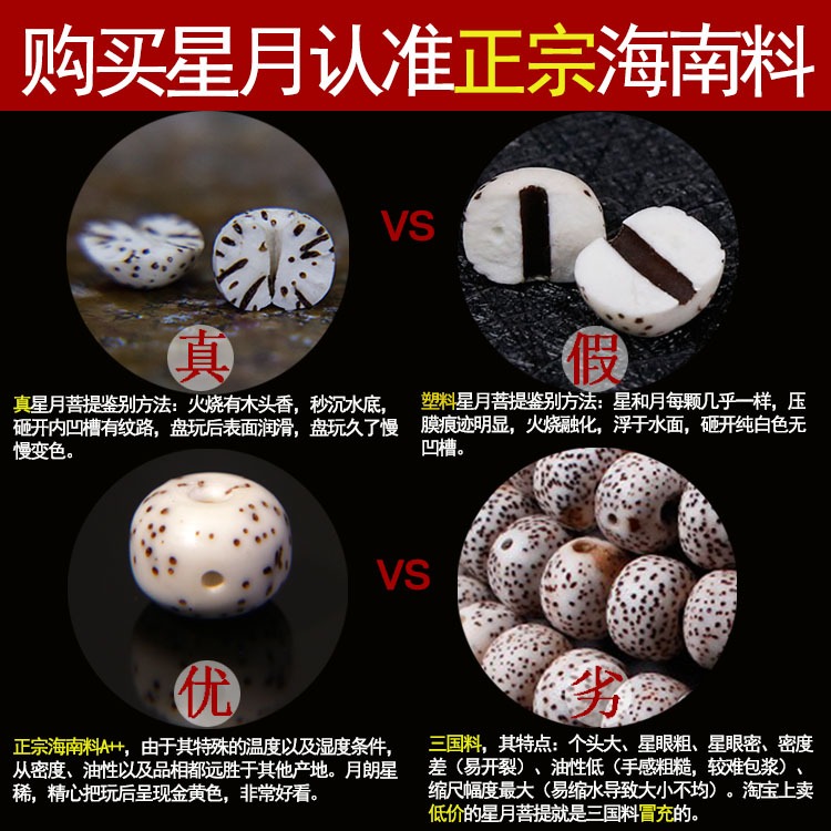 星月菩提108顆正月佛珠海南 高密新月菩提子情侶男女手鏈手串項鏈-細節圖2