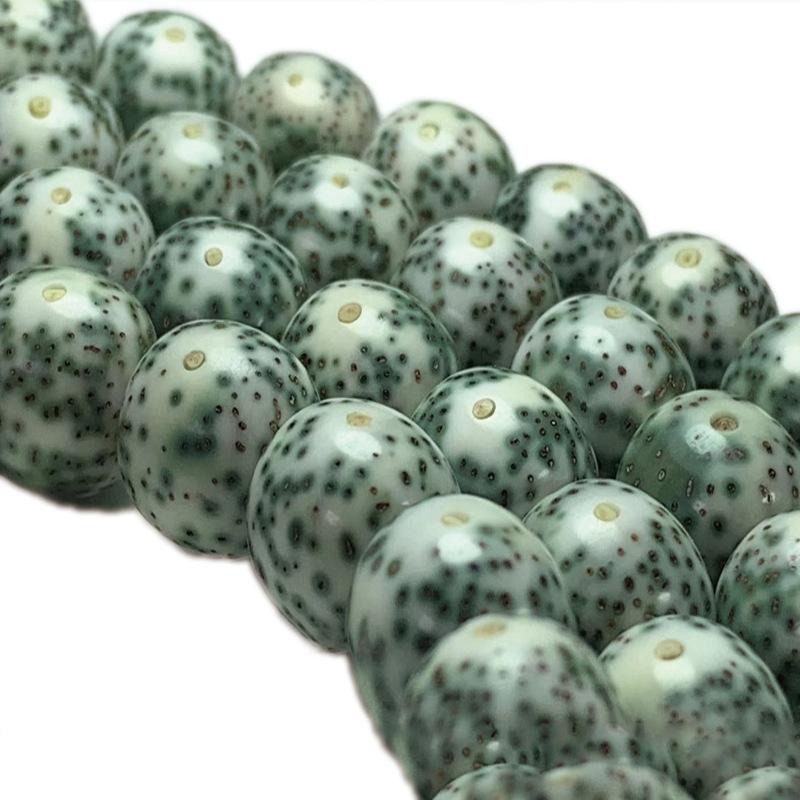 菩提星月手串佛珠料108海南顆陰石玉皮男籽項鏈綠原念珠翡翠手鏈-細節圖5