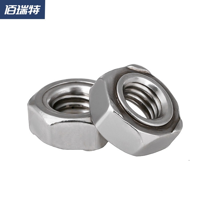 304不銹鋼六角焊接螺母臺階點焊螺帽有無焊點螺絲帽M3M4M5M6M8M12-細節圖5