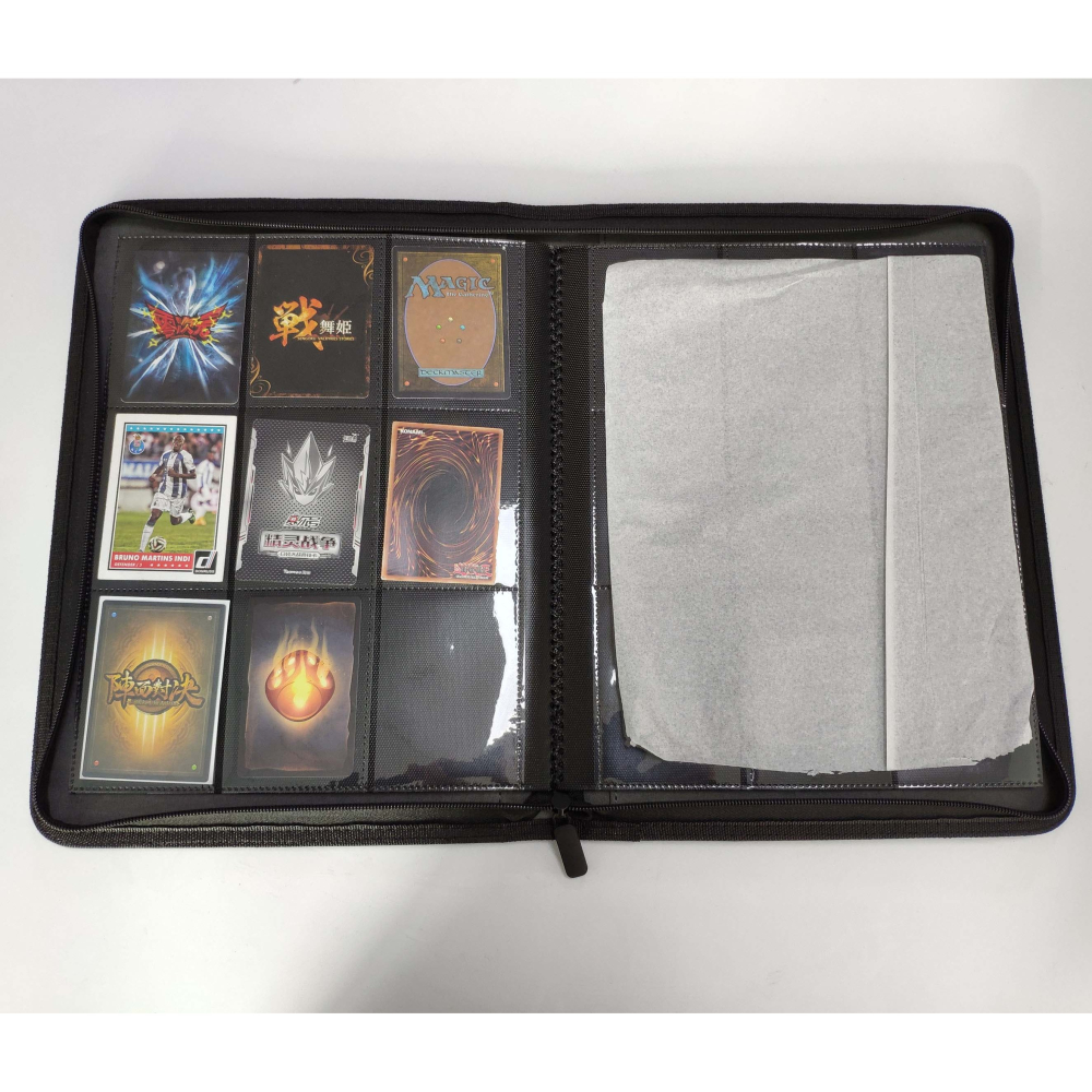 CK藍色黑色拉鏈萬智牌 遊戲王 三國殺POKEMON 9格 九格全封閉卡冊-細節圖3