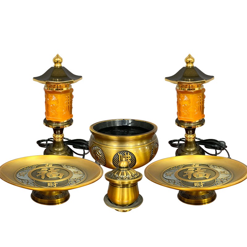 合金香爐仿古三腳爐佛光普照有求必應爐家用室內插香供佛招財擺件-細節圖5