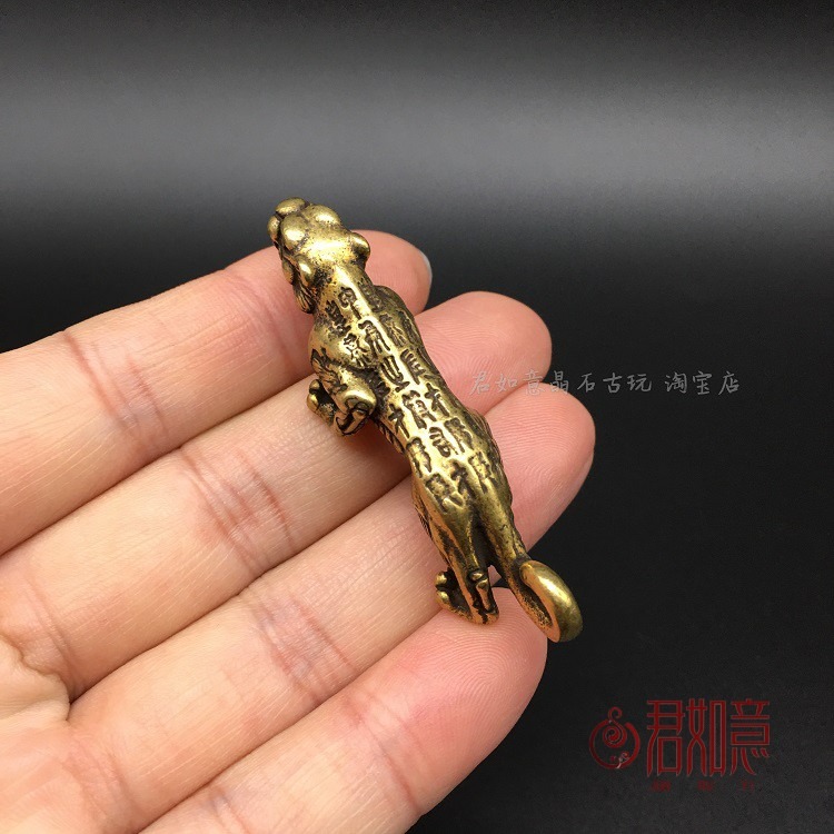 實心銅生肖虎掛件黃銅小老虎仿古虎符銅老虎走虎小擺件銅鑰匙扣-細節圖5