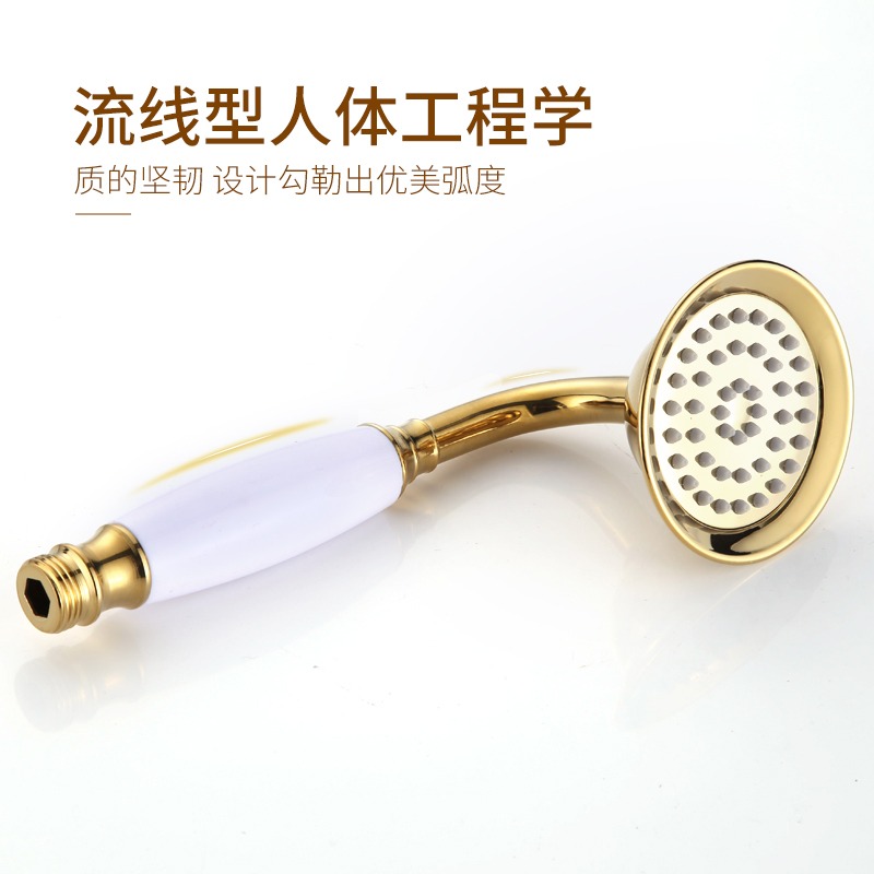 歐式復古浴室花灑噴頭軟管衛生間洗澡淋浴手持蓮蓬頭仿古配件通用-細節圖3