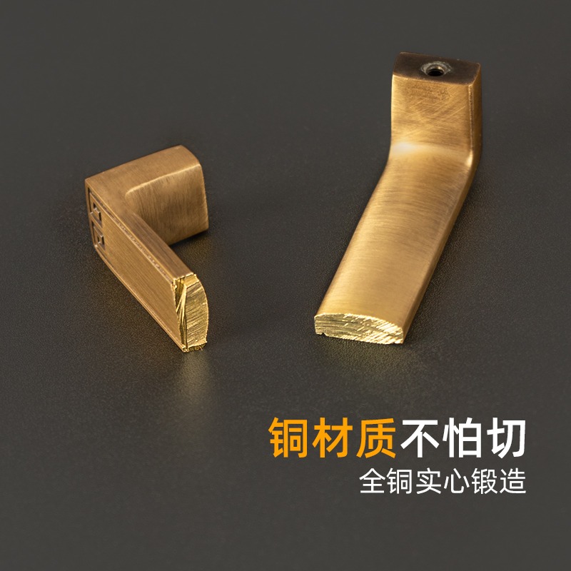 櫃門拉手新中式純銅全銅衣櫃抽屜櫃門把手手柄仿古銅單孔小拉手-細節圖2