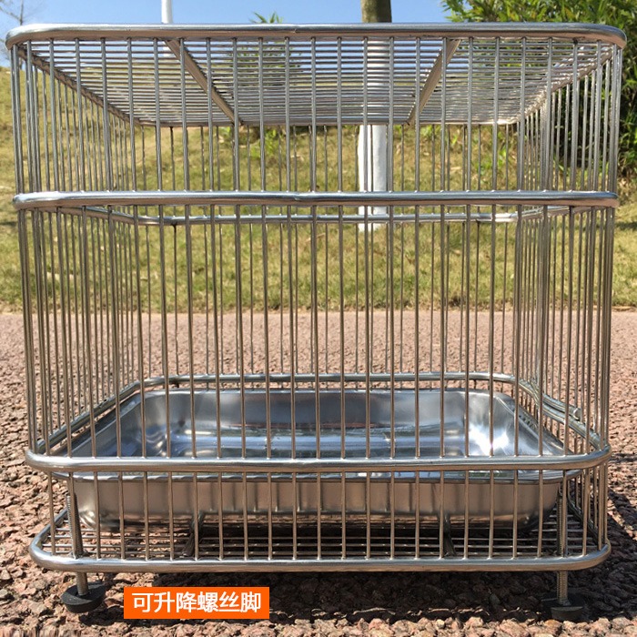 升級版不銹鋼洗澡籠 畫眉繡眼八哥鷯哥裕籠 鸚鵡鳥籠竹 四角方籠-細節圖3