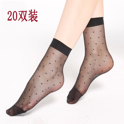 2021新款復古波點小圓點百搭超薄包芯絲女襪水晶絲襪透明夏季薄款-細節圖2