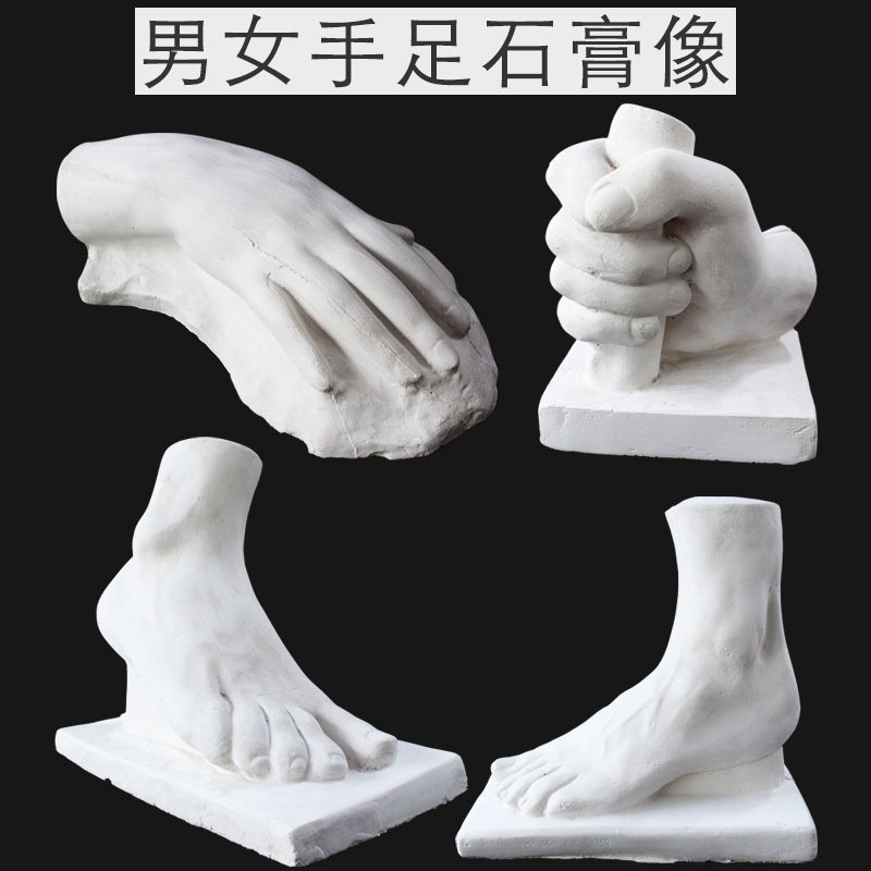 美術用品繪畫室配套石膏像模型男女手腳素描靜物R教具藝考雕塑擺l-細節圖4