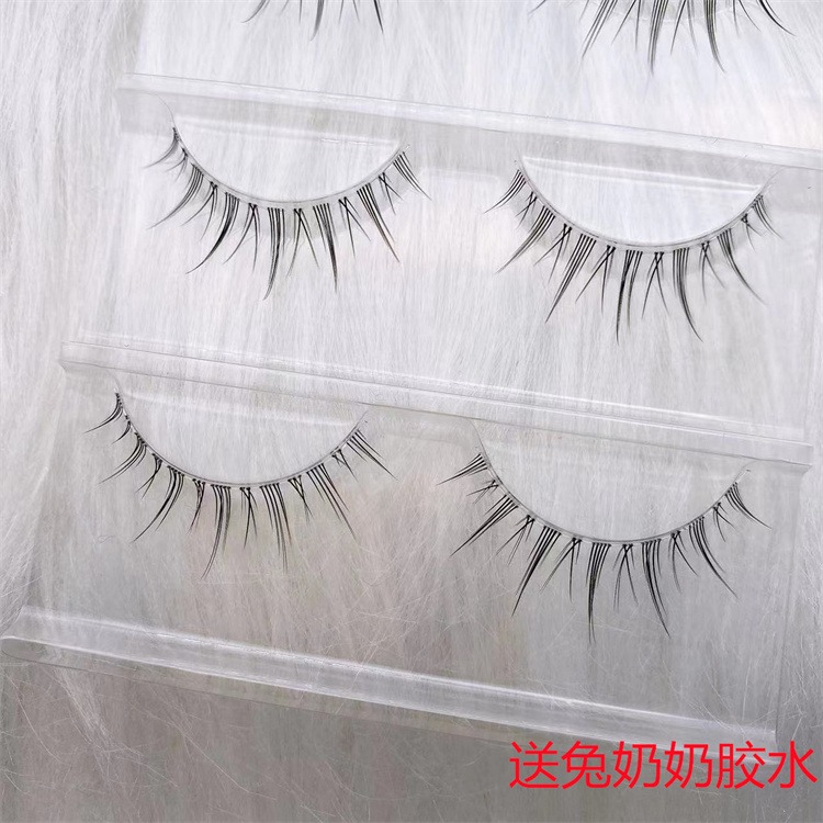 小惡魔漫畫眼睫毛細梗水晶梗假睫毛手工磨尖芭比仙女毛cos 可分段-細節圖4