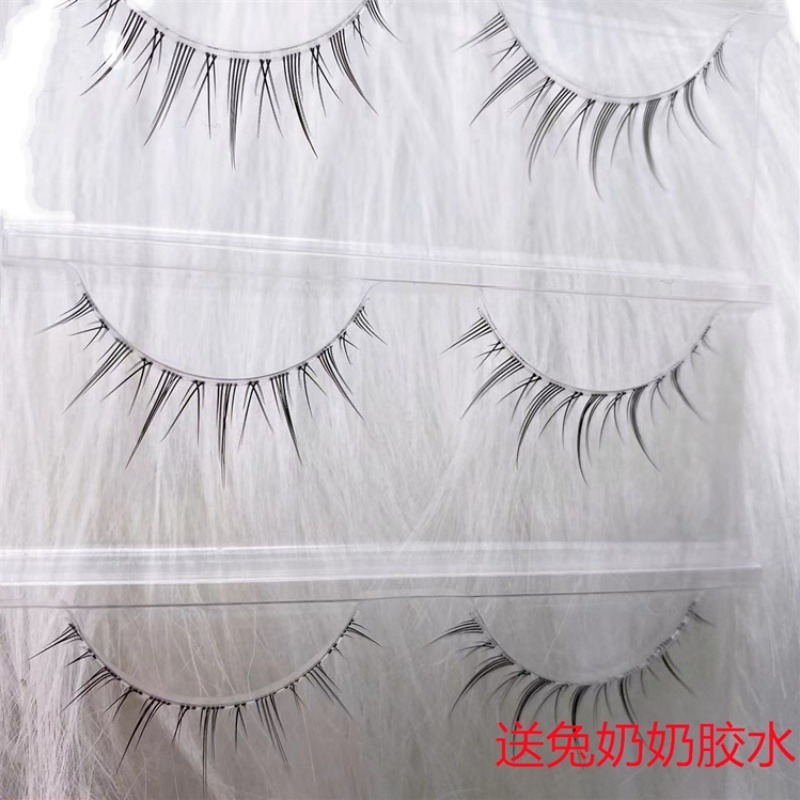小惡魔漫畫眼睫毛細梗水晶梗假睫毛手工磨尖芭比仙女毛cos 可分段-細節圖5