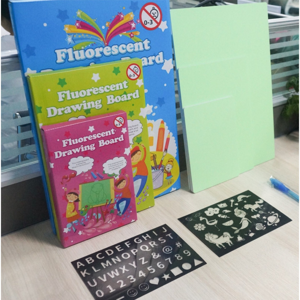 抖音同款兒童熒光板夜光塗鴉寫字板PVC魔術發光繪畫畫板玩具-細節圖4