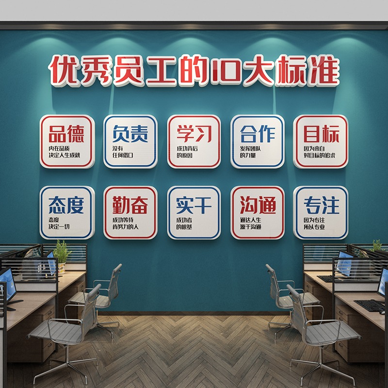 公司企業文化墻貼裝飾團隊辦公室勵志標語掛畫會議室走廊樓梯激勵-細節圖2