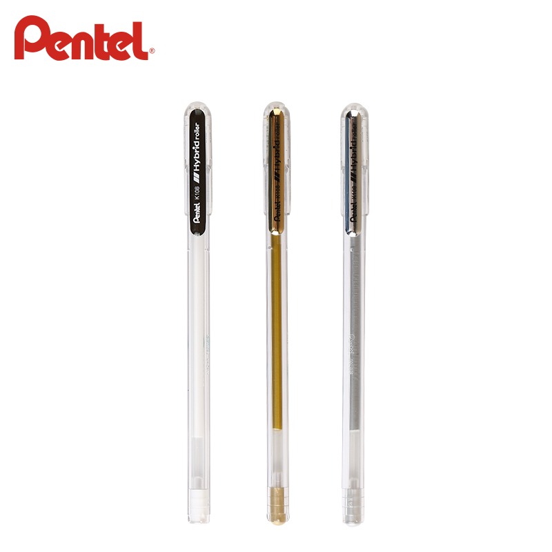 派通Pentel金屬筆中性筆 K108 照片裝飾筆 金銀筆 高光筆 簽名筆-細節圖2