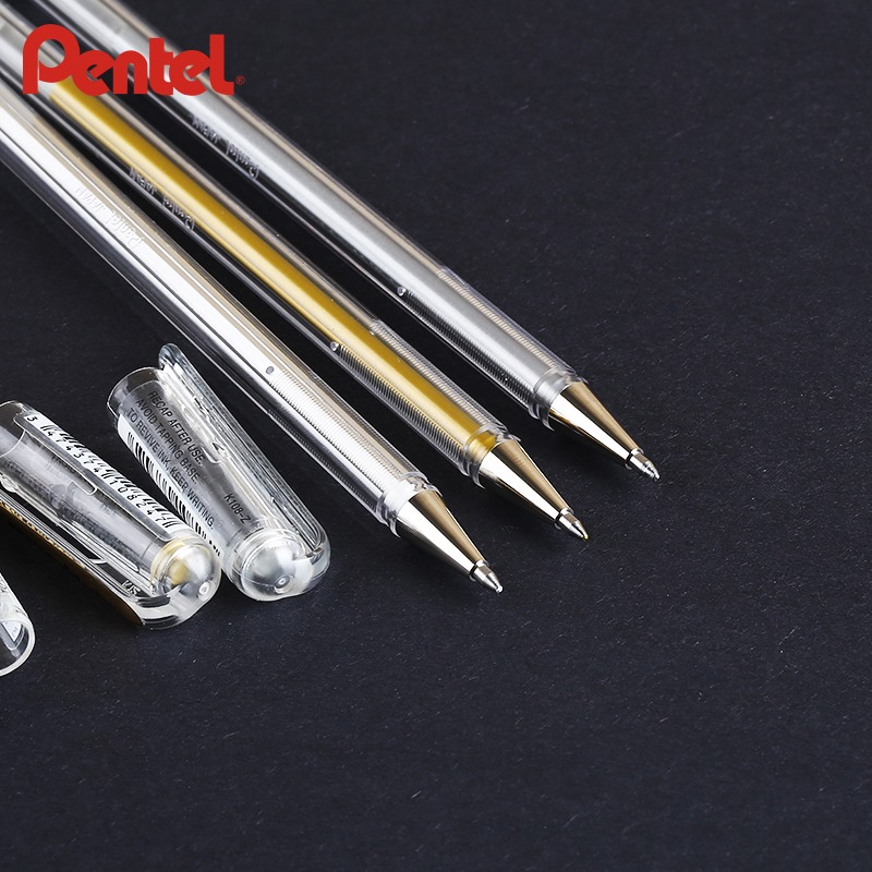 派通Pentel金屬筆中性筆 K108 照片裝飾筆 金銀筆 高光筆 簽名筆-細節圖5